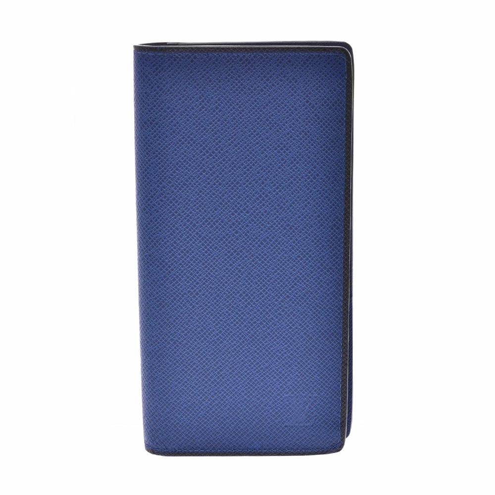LOUIS VUITTON Taiga Portefeuille Brazza Cobalt Blue Long Wallet